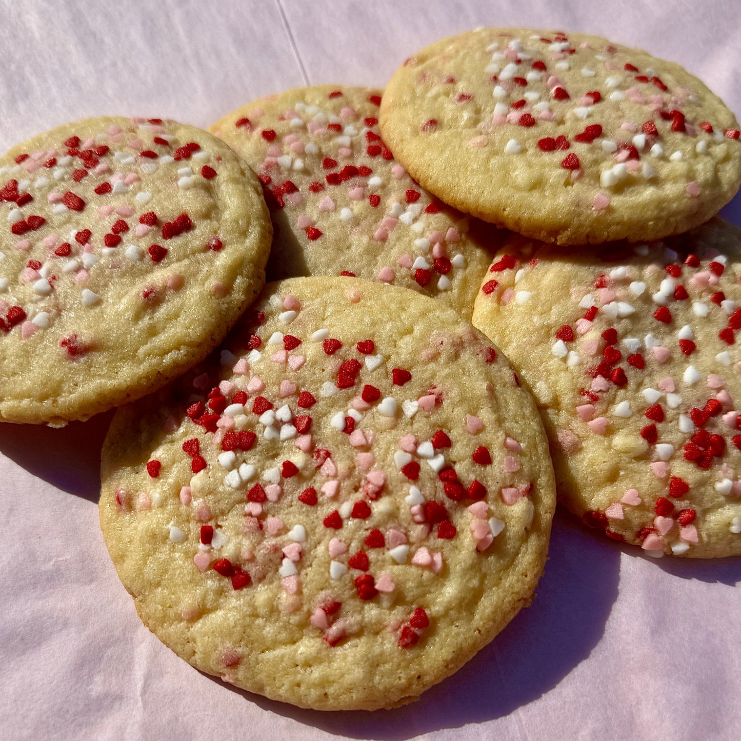 valentine's day sprinkle sugar cookies